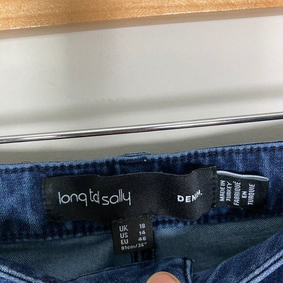 Long Tall Sally Skinny Jeans 33" Inseam Dark Wash Womens 14 - Picture 2 of 7